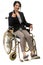 Businesswoman in wheelchair giving thumbs