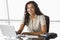 Businesswoman working at desk