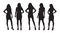 Businesswomen isolated vector silhouettes. Group of women at work