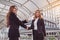 Businesswomen making handshake. concept Successful businesswomen