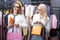 Businesswomen shopping in the clothing store