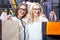 Businesswomen shopping in the clothing store