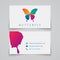 Bussiness card template. Butterfly logo