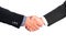 Bussiness man handshake isolated white background