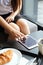 Bussiness woman with tablet for bussiness in coffee shop