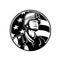 Bust of American Soldier Military Serviceman with USA Stars and Stripes Flag Mascot Black and White