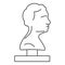 Bust ancient writer icon, outline style