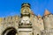 The Bust of the Famous Lady Carcas at the entrance of the citadel of Carcassonne and in legend the namesake of the city.