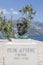 Bust of Frano Alfirevich on the island of Gospa od Skrpela in the Boko-Kotorsky Gulf.