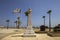 The Bust of General Kimon on the tree lined promenade in Larnaca