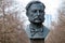 Bust of Henry Dunant, the founder of the Red Cross organization on a street in Minsk