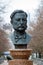 Bust of Henry Dunant, the founder of the Red Cross organization on a street in Minsk