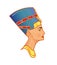 Bust of Nefertiti, Symbol of Ancient Egyptian Culture Vector Illustration