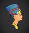 Bust of Nefertiti, Symbol of Ancient Egyptian Culture Vector Illustration