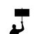 Bust Silhouette of Man with a Poster at Strike