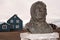 The bust of the south pole conqueror, polar explorer, and airship builder Roald Amundsen in New Alesund, Spitsbergen