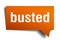 Busted orange 3d speech bubble