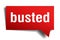 Busted red 3d speech bubble