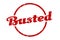 busted sign. busted round vintage stamp.