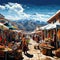 Bustling Andean Market in La Paz