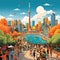 Bustling Cityscape of Toronto with Iconic Landmarks and Vibrant Neighborhoods