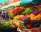 Bustling Farmer\\\'s Market: Colorful Vibrancy