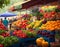 Bustling Farmer\\\'s Market: Colorful and Vibrant