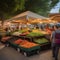 A bustling farmers market filled with organic and locally grown produce1