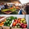A bustling farmers market filled with organic and locally grown produce4