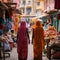 Bustling Jaipur market with vibrant colors and crowds