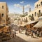 Bustling Marketplace in Jerusalem& x27;s Historic Core