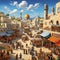 Bustling Marketplace in Jerusalem& x27;s Historic Core