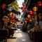 Bustling Street Market in Chiang Mai, Thailand