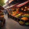 A bustling street market in a foreign land, with exotic fruits and spices, showcasing a vibrant and diverse culture5