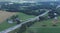 Busy 2 lane highway through farmland in rural Maryland, USA