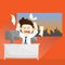 Busy angry work time salary man cartoon lifestyle illustration