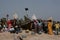 Busy beach when fishing boat returns - Gambia, Africa