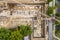 Busy construction site in a city residential area. aerial view