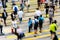 Busy Crossing Street in Hong Kong