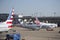 Busy DFW airport view Texas USA