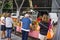 Busy Flower Vendor at the Roanoke City Farmers Market