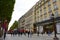 Busy shoppers along the stores of Champ Elysees in Paris