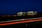 Busy Silicon Valley Night Freeway and Office Cityscape