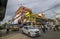 Busy steet of Kolkata, traffic and ancient building