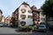 Busy street in Eguisheim , Alsace Province