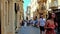 Busy street in old Valletta, Malta
