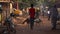 Busy street in small african village, Ghana