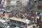 Busy traffic at the central part of the city in Dhaka, Bangladesh.