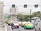 Busy traffic on The PHRA PIN-KLAO Bridge, a bridge over the CHAO PHRAYA River in BANGKOK