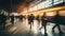 Busy unrecognizable people walking fast in train station